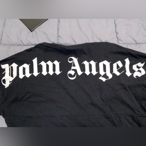 Size: XS Black Palm Angels Logo Print Long Sleeve T-Shirt - Picture 2 of 9